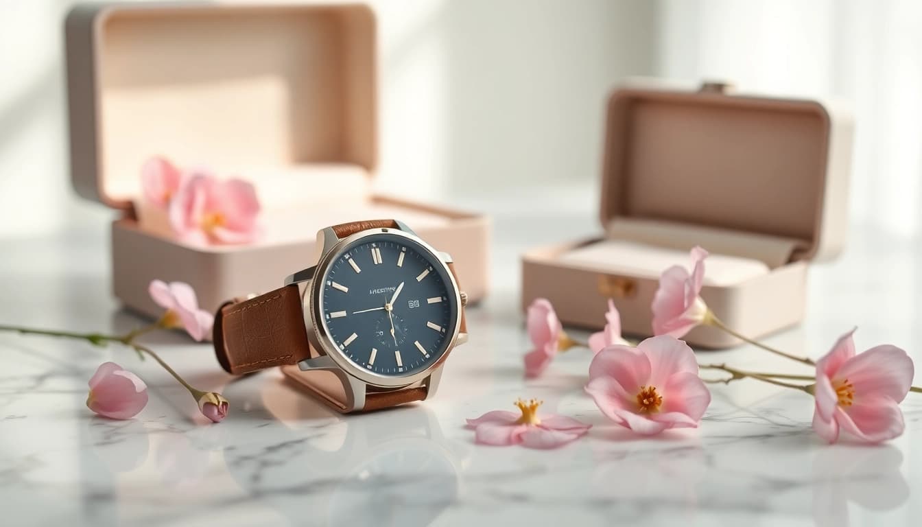 Stylish ladies classic smart watch showcasing elegance and design in a minimalist setting.