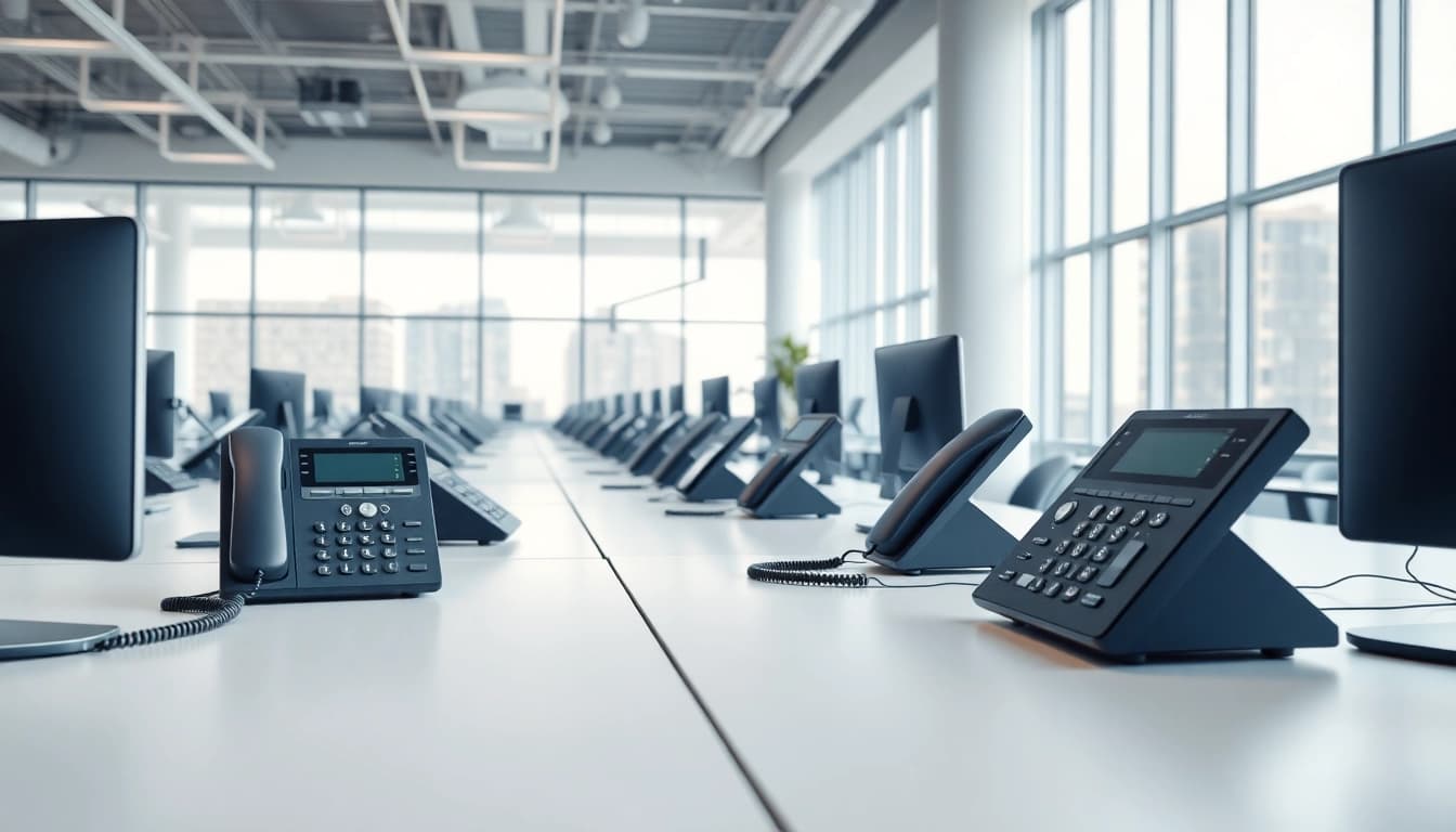 Optimize your telephone systems for modern communication efficiency in a sleek office.
