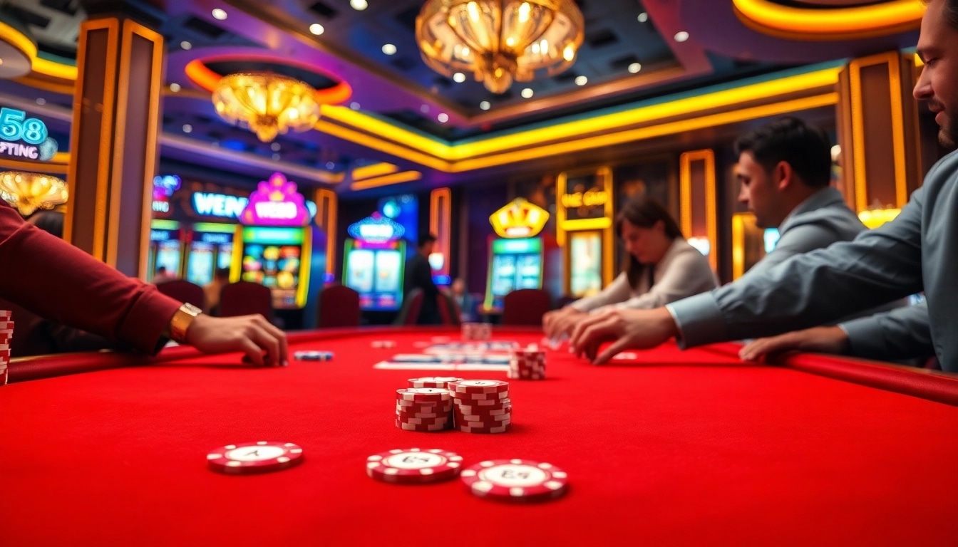 Join the excitement at WE88 casino with vibrant gaming tables and energetic players.