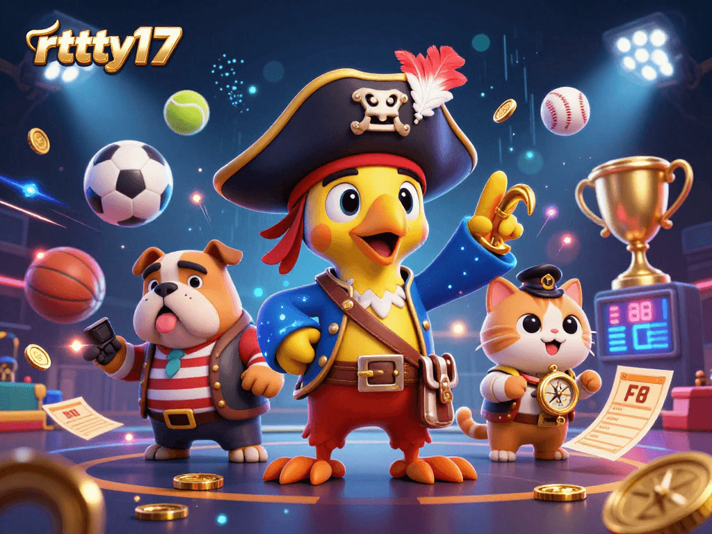 rttty17 captivates as a vibrant online sports betting scene with dynamic characters and exciting game elements.