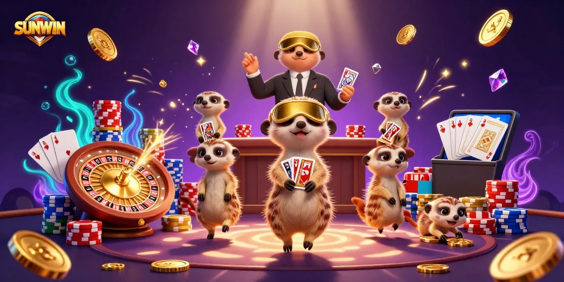 Experience SUNWIN's vibrant casino world with meerkats running games and winning big through thrilling spins.
