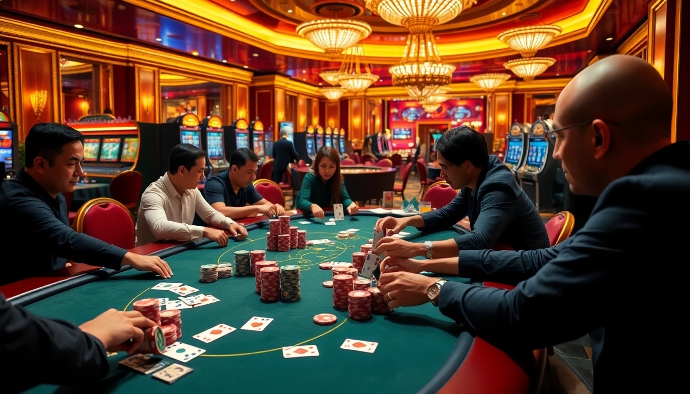 Experience the thrill of winning at mm88 vin with vibrant casino visuals including poker and roulette.