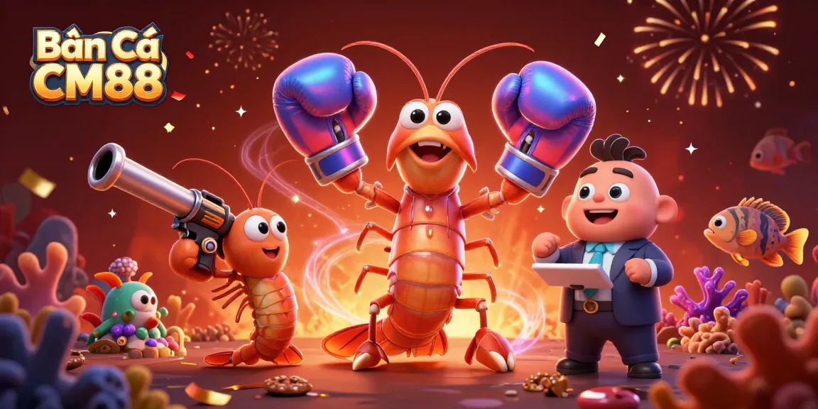 Bắn Cá CM88 game features vibrant sea creatures and an energetic scene with long-lasting excitement.