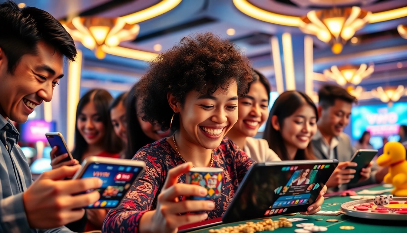 Engaging online gaming experience on vvvwin88.live showcasing diverse players delighted with their wins.