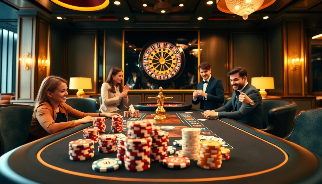 Exciting casino gameplay at 33WIN featuring poker chips and a roulette wheel.