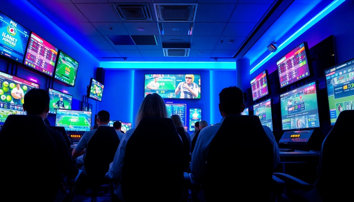 Exciting gaming environment at stimmgewitter.org featuring live betting displays and focused players.