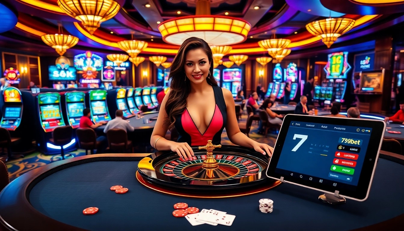 Experience the excitement of 789bet with players at the casino tables and online gaming.