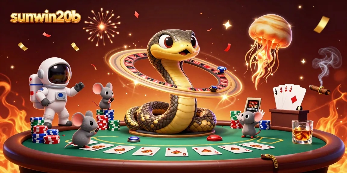 Experience thrilling bets at sunwin20b with vibrant casino elements and engaging characters.