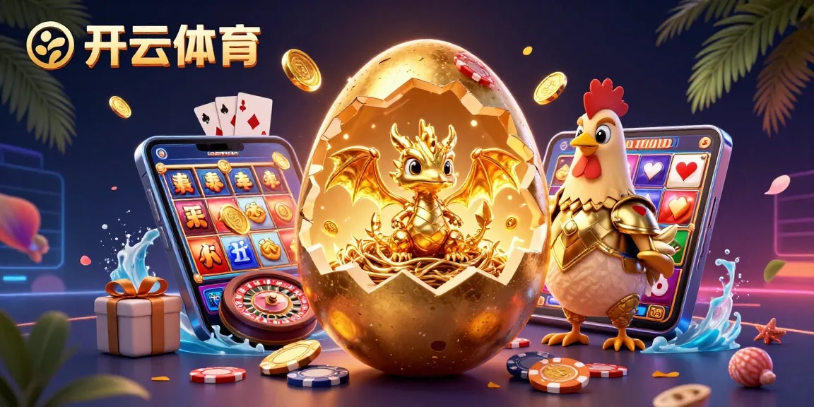 Engage in thrilling bets with 开云体育, featuring a magical scene of a golden dragon among jackpots and vibrant casino elements.