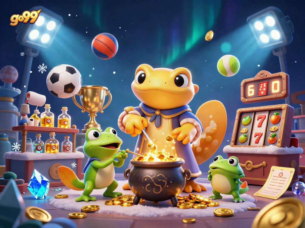 Experience thrilling gameplay at go99-goku with a vibrant 3D casino scene filled with excitement.