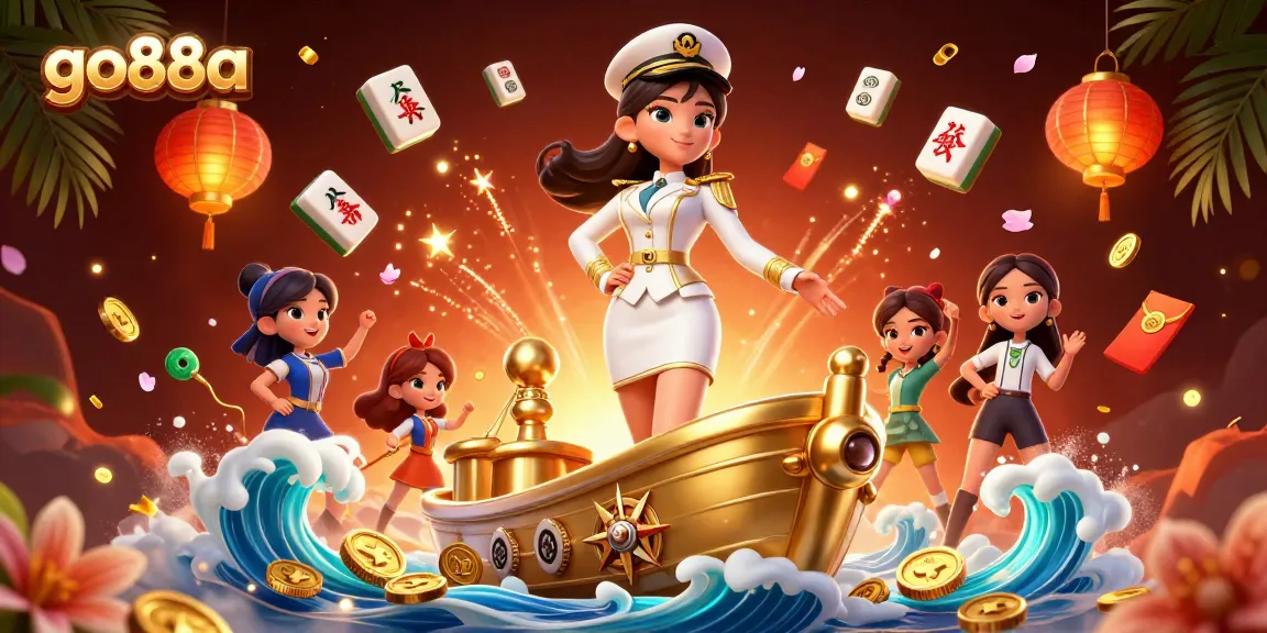 Engage with go88a's thrilling gaming adventure featuring a commanding presence amidst casino treasures.