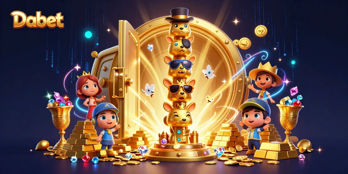 Dabet showcases vibrant 3D gold elements and animated totem in a casino-themed illustration