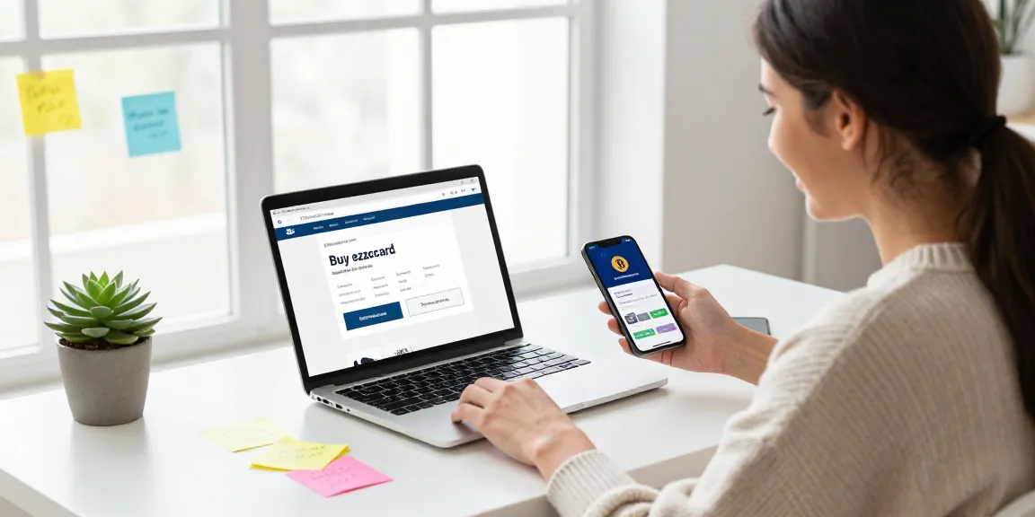 Buy ezzocard prepaid cards online for anonymous payments in a modern home office setup.