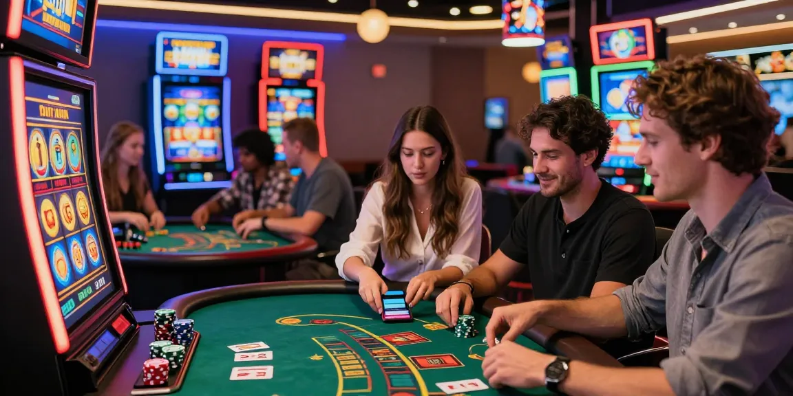 Engaging players enjoying credit card casinos at https://chps.org.uk, featuring lively atmosphere, diverse games, and digital engagement.
