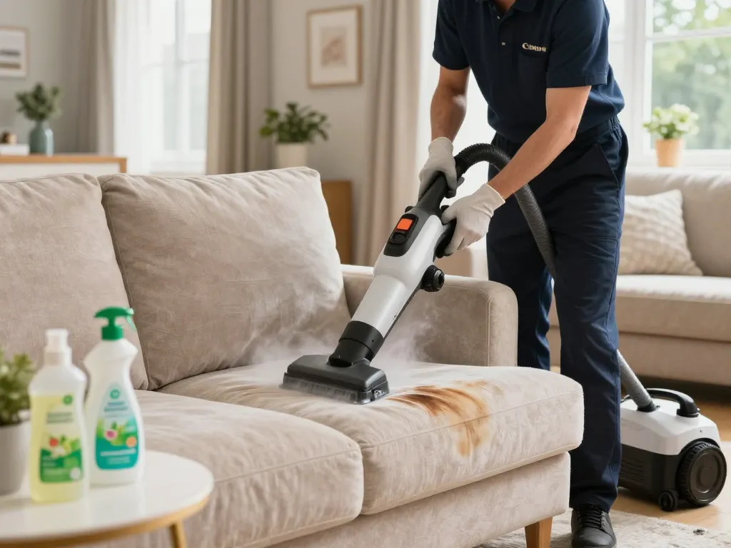 Upholstery cleaning services showcased in a professional environment, focusing on Trades & services blogs for effective cleaning solutions.