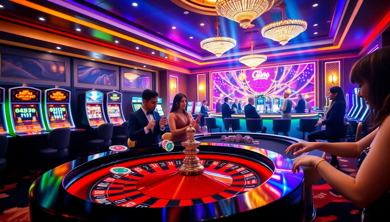 Engaging players celebrate at a luxurious roulette table representing dom88.us.com's vibrant casino atmosphere.