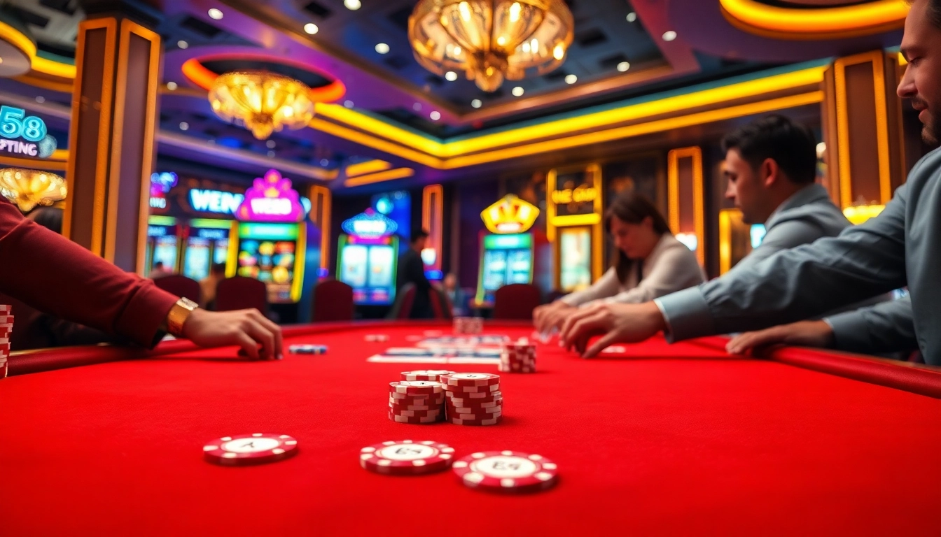 Join the excitement at WE88 casino with vibrant gaming tables and energetic players.
