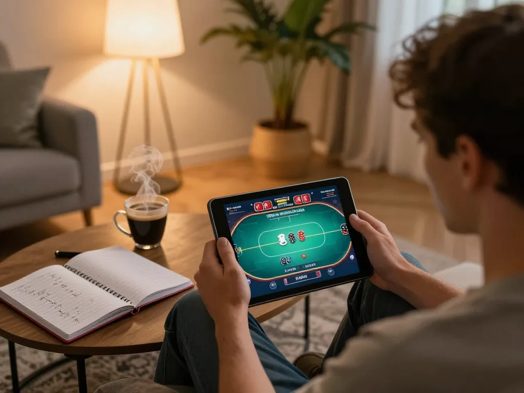 Engaged player enjoying online poker on 789pp in a cozy atmosphere with gaming strategies