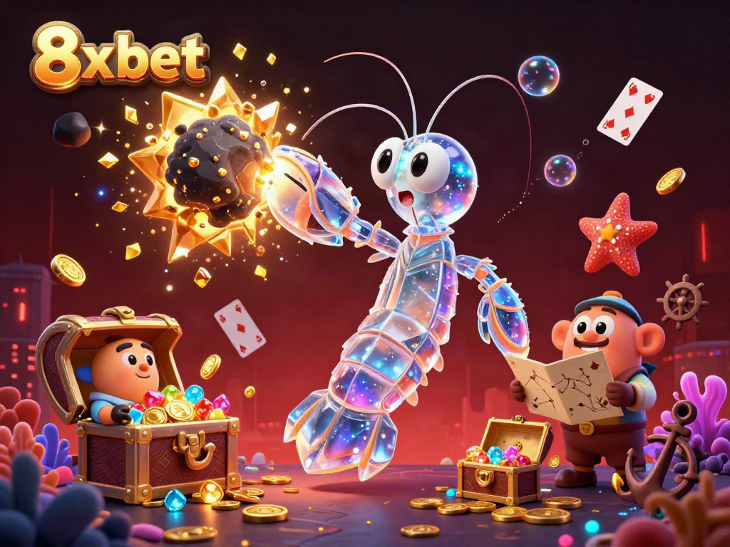 Experience the thrill of 8x bet with a stunning underwater casino adventure illustrated in vibrant 3D.