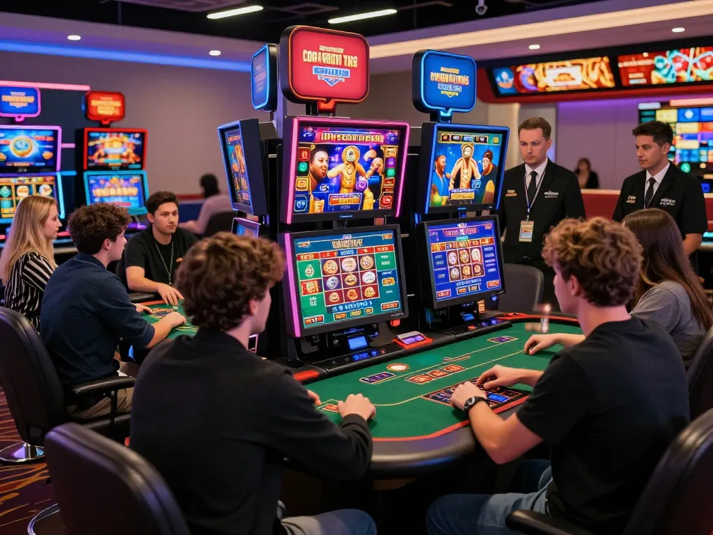 Exciting 33WIN online gambling scene featuring diverse players engaging in diverse games and promotions.