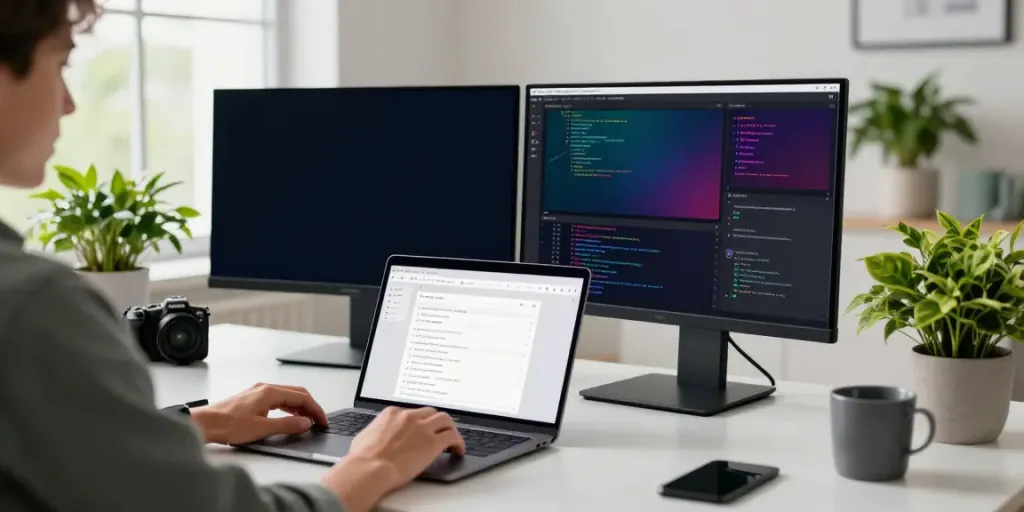 Professional workspace focused on instant indexing with digital tools and analytics.