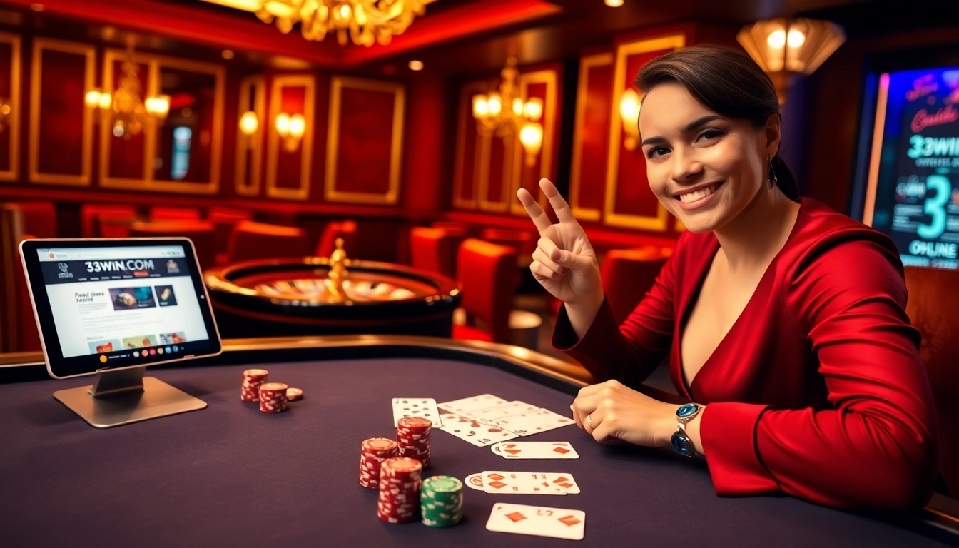 Experience excitement at 3win.com while playing poker with an elegant setup and vibrant atmosphere.