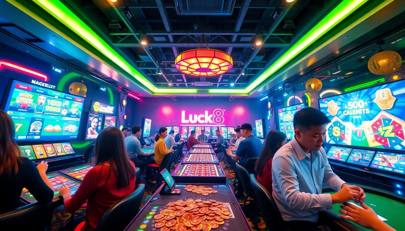 Exciting online gambling experience at luck8win.live with diverse players enjoying various games.