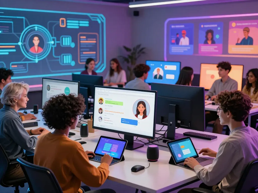 Engaging AI chatbot interaction showcasing spicy ai platforms with diverse users.
