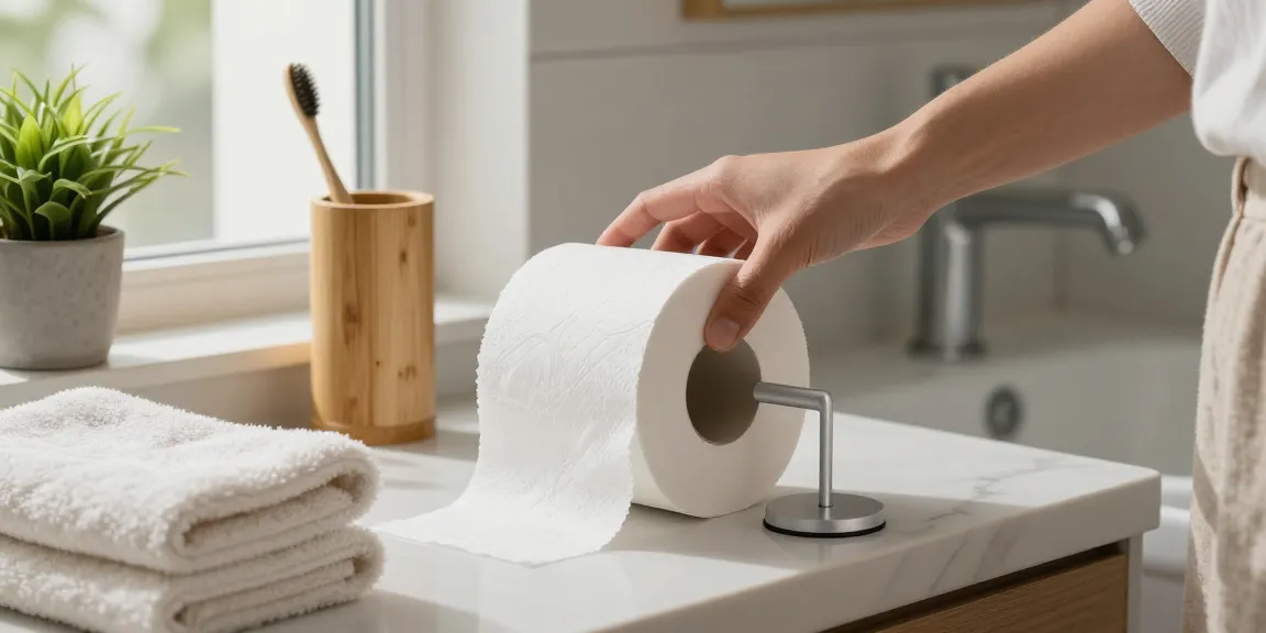 Bamboo Toilet Paper showcased in an eco-friendly bathroom, emphasizing softness and sustainability.