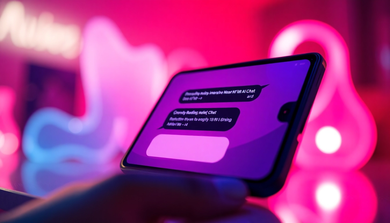 Engaging NSFW AI chat interface displayed on a smartphone, highlighting interactive features and inviting atmosphere.