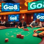 Engage with Go8 gaming excitement at a luxurious casino poker table.