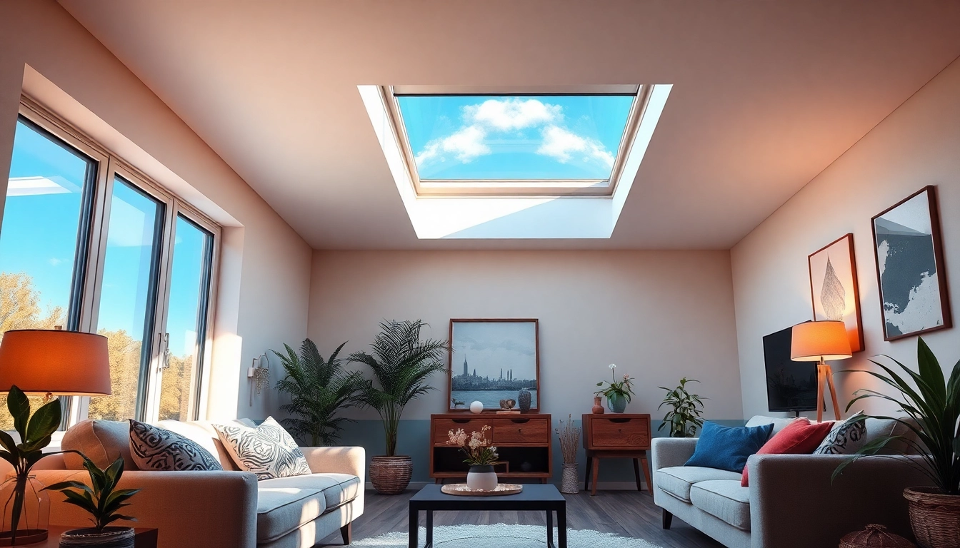 Experience exceptional Velux repairs with a beautifully lit room featuring a modern skylight, showcasing natural light and comfort.