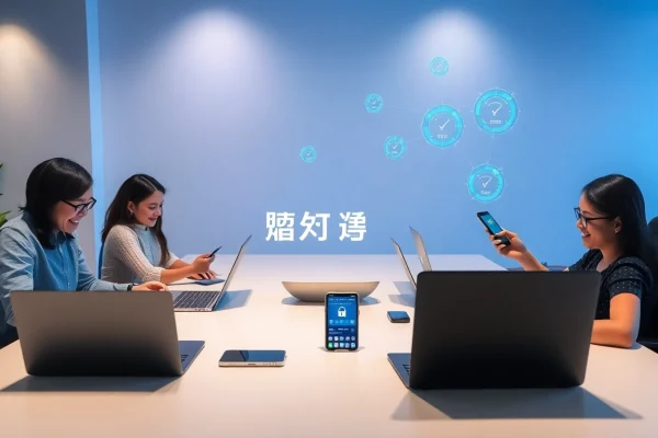 在专业科技环境中展示的快连下载，强调安全且快速的网络连接。