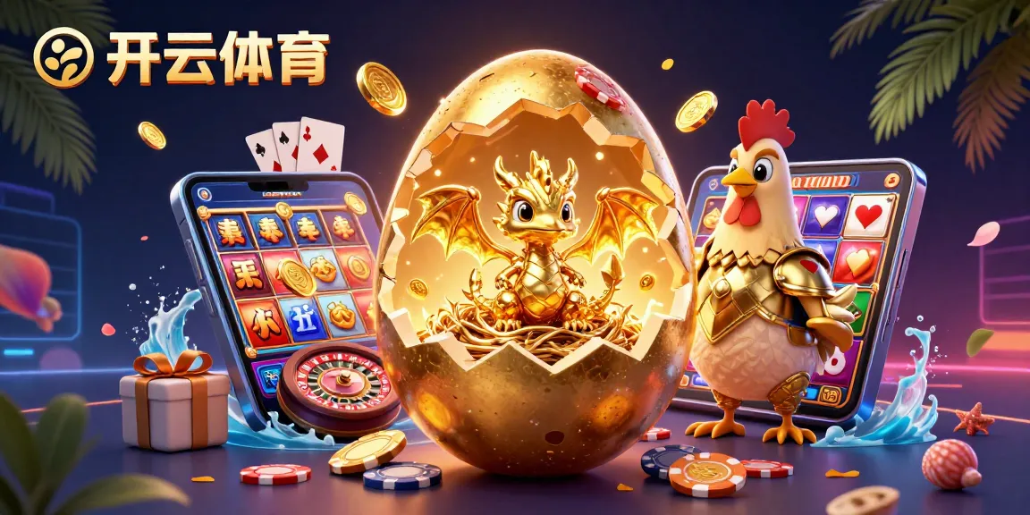 Engage in thrilling bets with 开云体育, featuring a magical scene of a golden dragon among jackpots and vibrant casino elements.